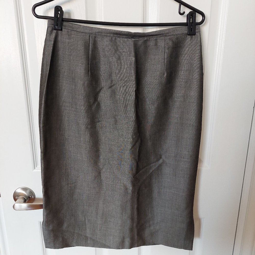 Della Spiga Career Office Mohair Blend Gray Skirt, Size 8